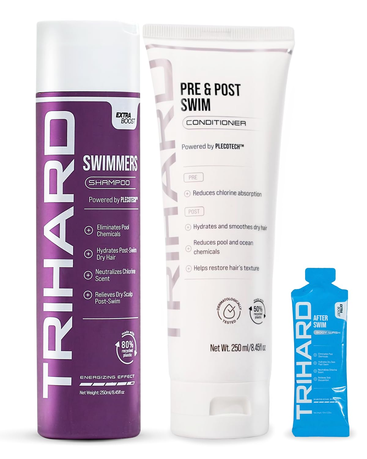 TRIHARD Swim Shampoo and Conditioner Combo | Chlorine Removal for Swimmers, Kids, and Adults - Pre Swim Hair Protection and Post Swim Hair Repair - Safe for Colored Hair